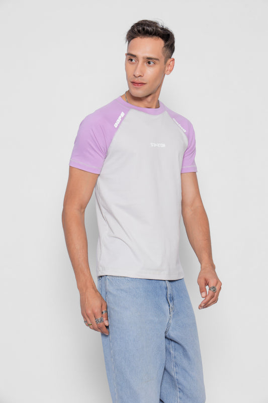 Starton Apparel Men's Smart Slim Fit T-Shirt Light Grey Lavender 3D Print (STM-021)