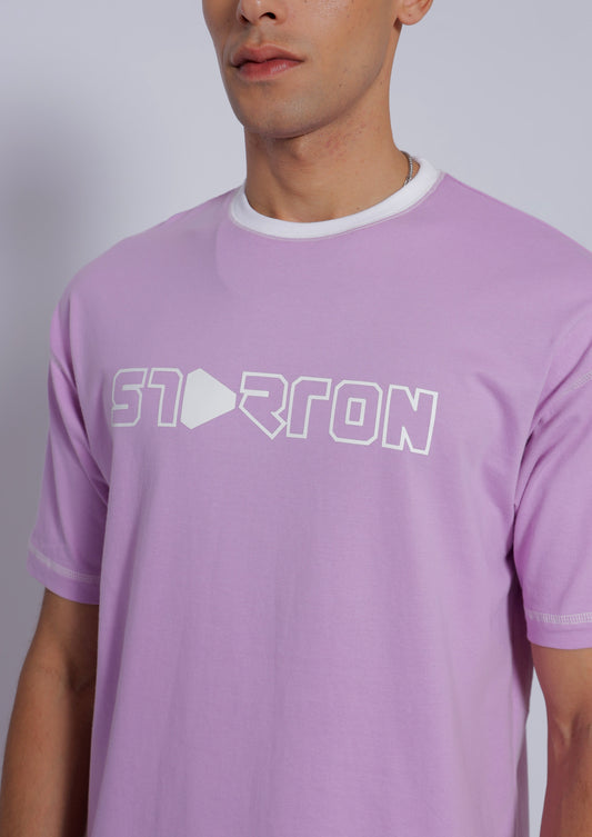 Starton Apparel Crew Neck 100% Cotton Drop Shoulder Half Sleeve T-Shirt for Men (STM-034 Lavender)